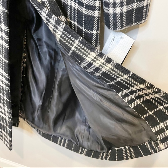 NWT Coat Black & White Plaid - Picture 7 of 11